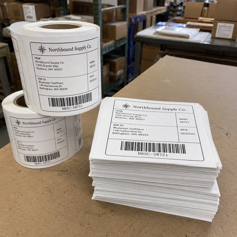 Custom printed shipping labels in bulk
