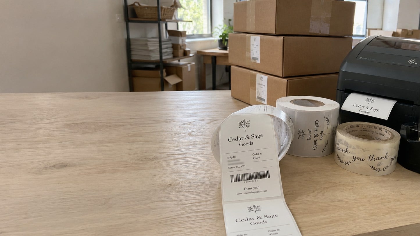 Custom printed shipping labels with logo