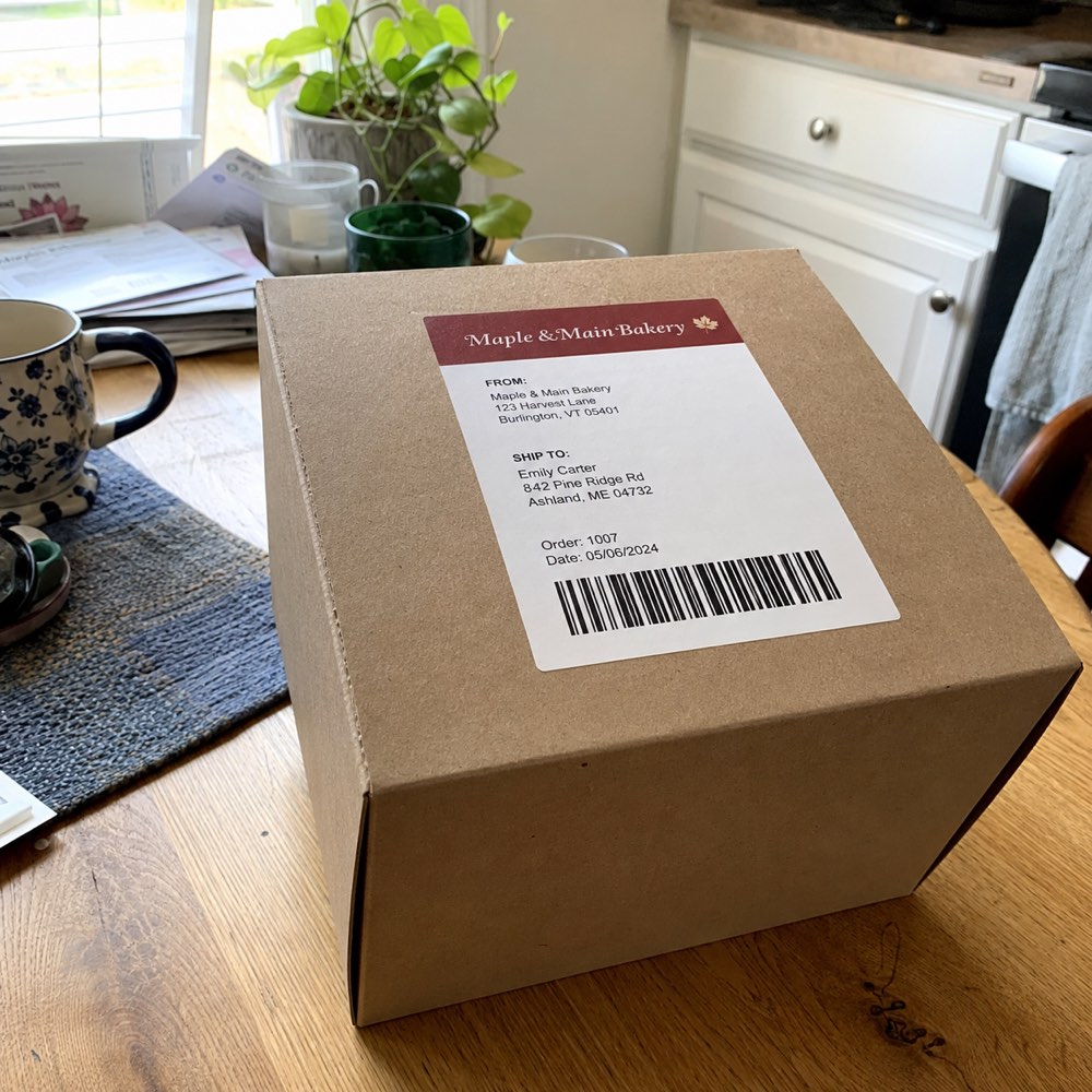 Custom shipping labels — customer photo