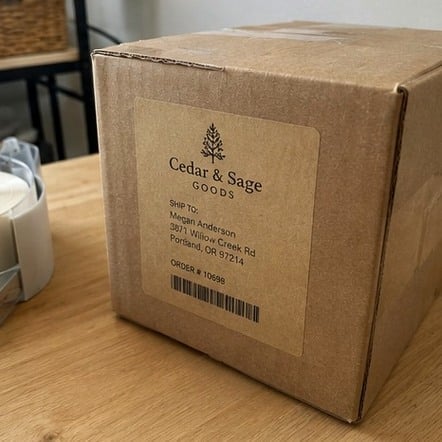 Kraft Shipping Label with custom branding