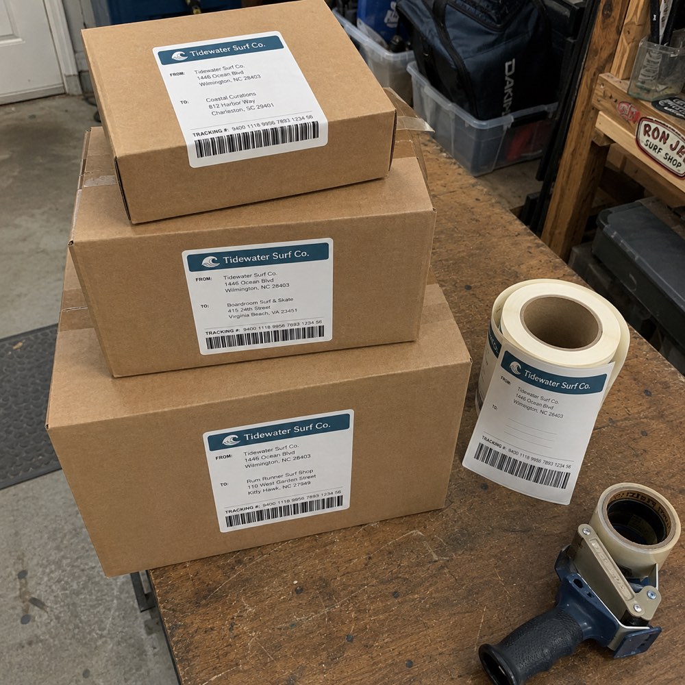 Personalized shipping labels — customer photo