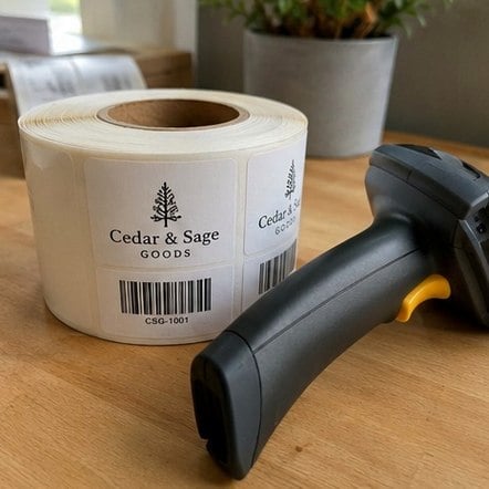 Roll Barcode Label with custom branding
