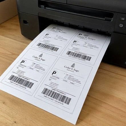 Sheet Shipping Label with custom branding
