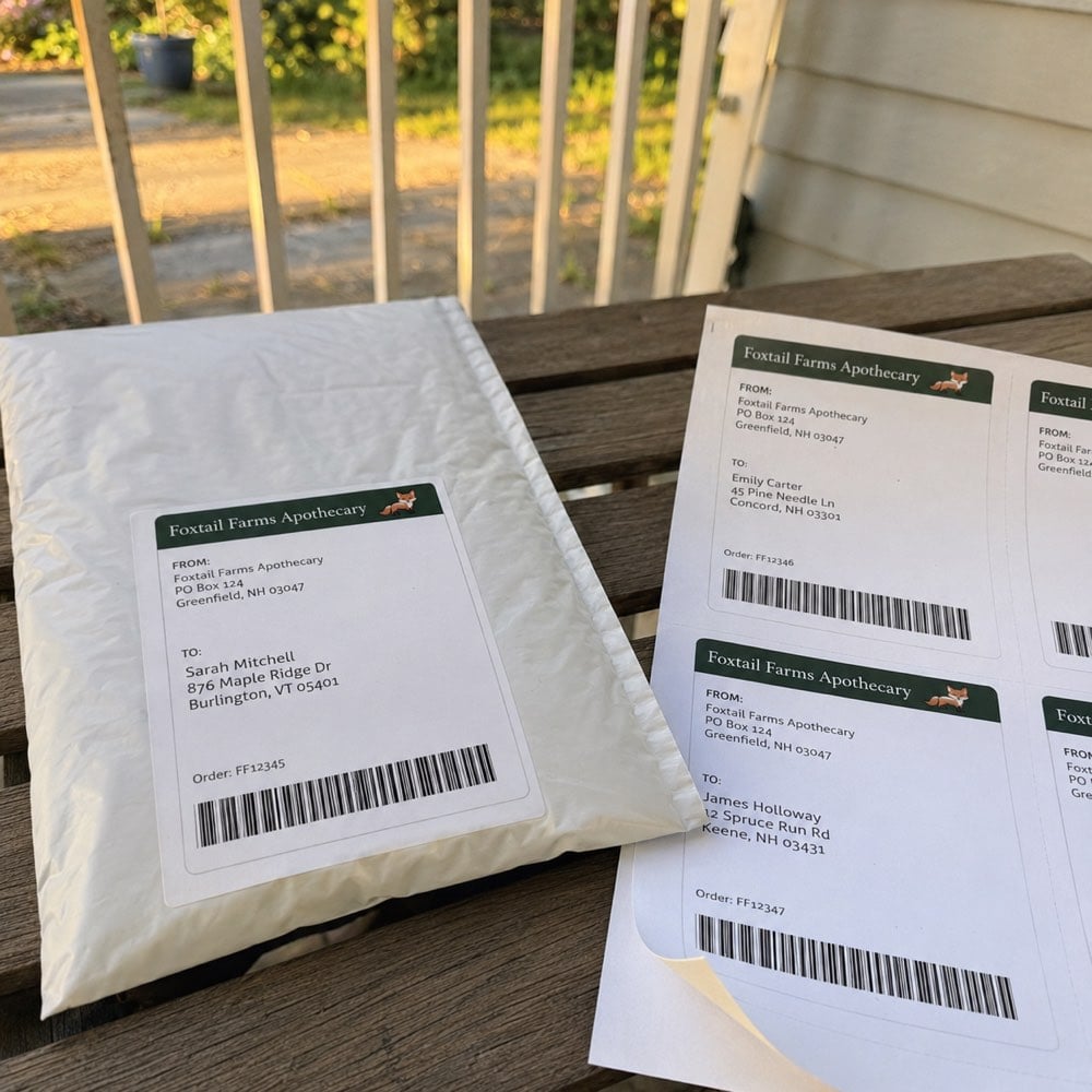 Shipping labels with logo — customer photo